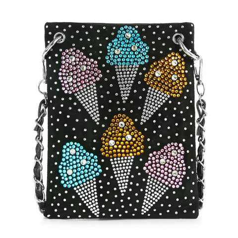 *New Size* Rhinestone Ice Cream Cone Design Petite Crossbody