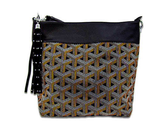 Trendy Rhinestone Patterned Hobo Handbag