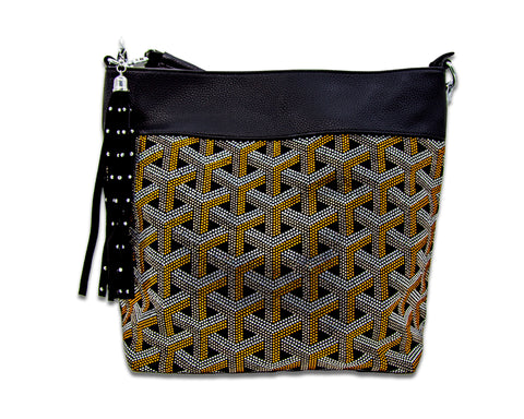 Trendy Rhinestone Patterned Hobo Handbag