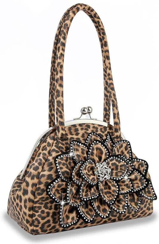 Layered Leopard Print Petal Handbag