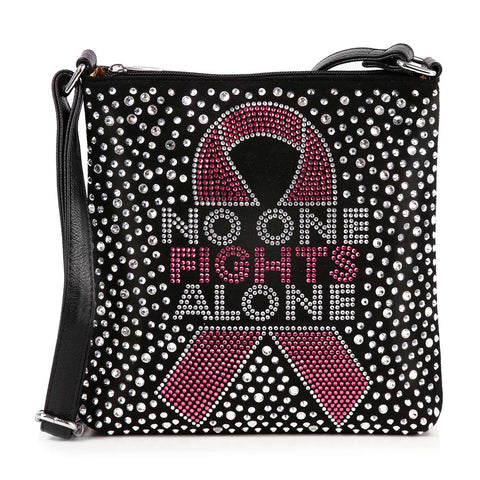 Bling Breast Cancer Design Crossbody Sling