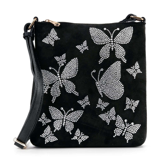 Rhinetone Butterfly Design Crossbody Sling