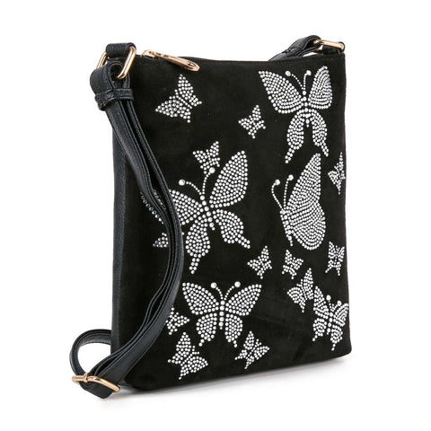 Rhinetone Butterfly Design Crossbody Sling