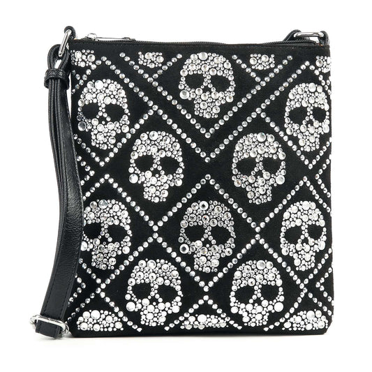 Stunning Bling Skull Crossbody Bag