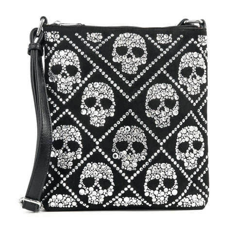 Stunning Bling Skull Crossbody Bag