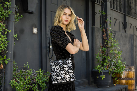 Stunning Bling Skull Crossbody Bag