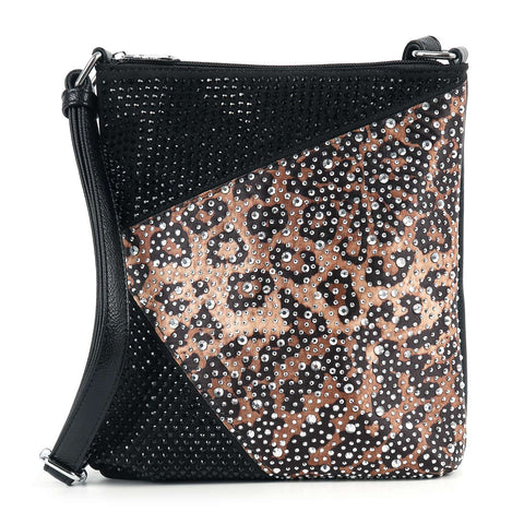 Leoopard Print Rhinestone Crossbody Sling