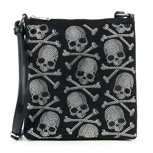 Stunning Bling Skull Crossbody Bag