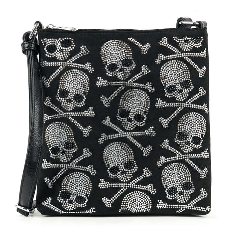 Stunning Bling Skull Crossbody Bag