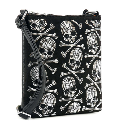 Stunning Bling Skull Crossbody Bag