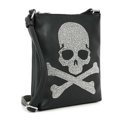 Rhinestone Skull and Crossbones Crossbody