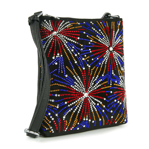 Rhinestone Fourth of July Explosion Crossbody Sling