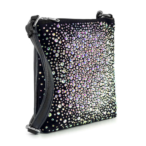 Iridescent Rhinestone Crossbody Sling