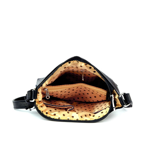 Unique Faded  Rhinestone Skull Desgin Crossbody Sling
