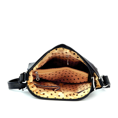 Ornate Rhinestone Skull Design Crossbody Sling