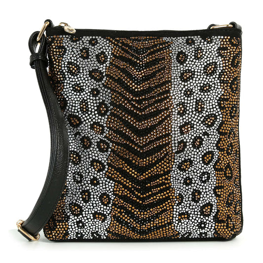 Rhinestone Animal Print Crossbody Sling