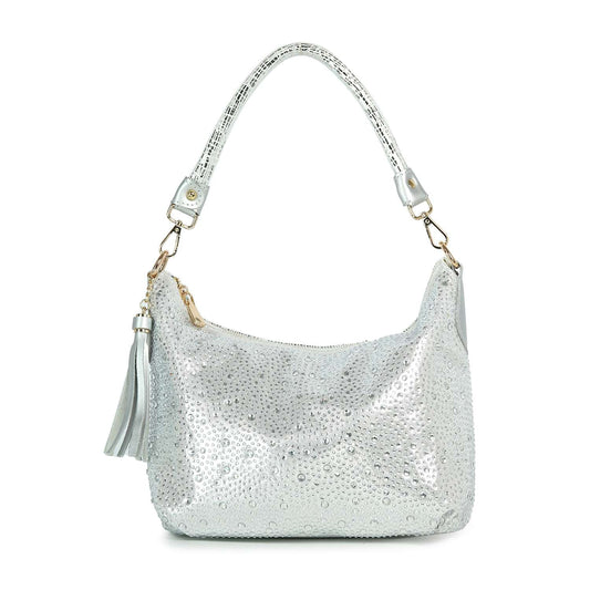 Sparkly Rhinestone Hobo Handbag