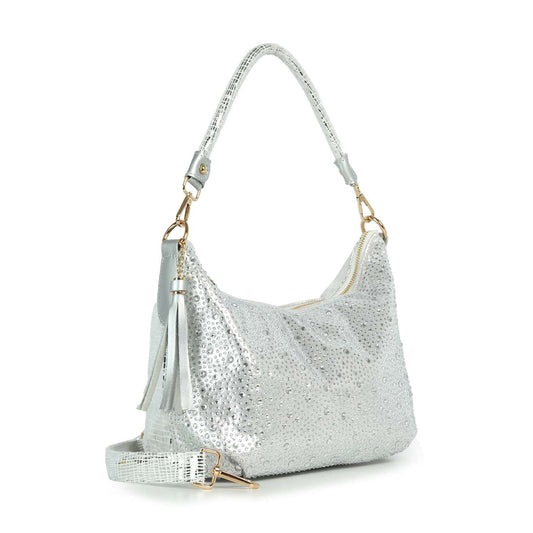 Sparkly Rhinestone Hobo Handbag