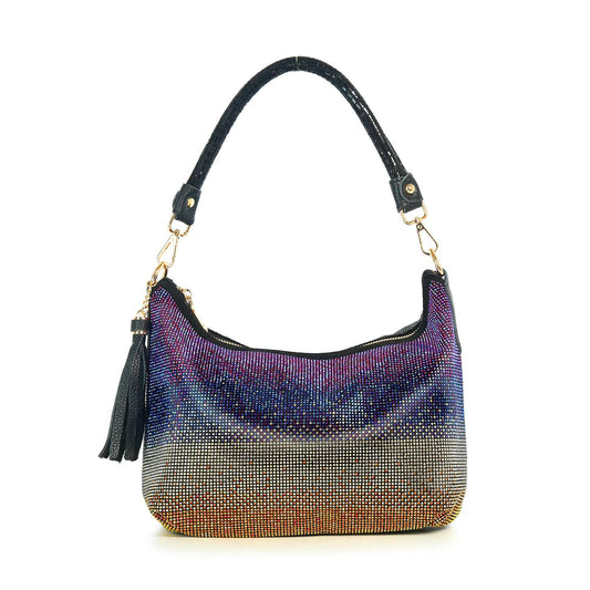 Colorful Ombre Rhinestone Hobo Handbag