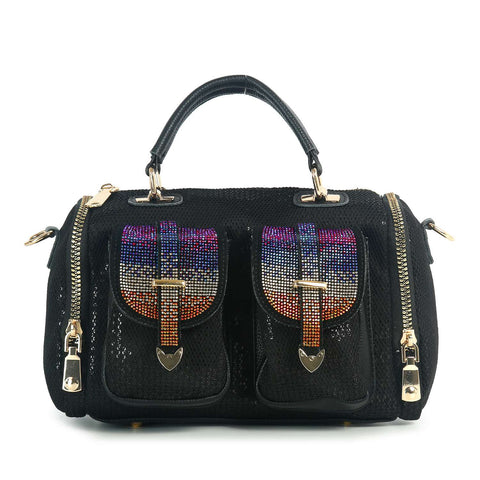 Dazzling Front Pocket Classic Satchel Handbag