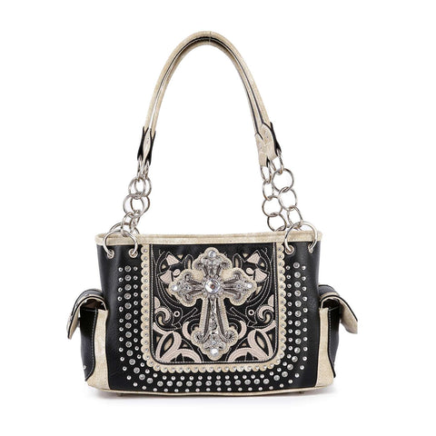 Western Rhinestone Cross Handbag