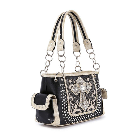 Western Rhinestone Cross Handbag