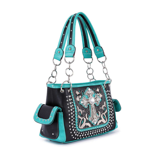 Western Rhinestone Cross Handbag