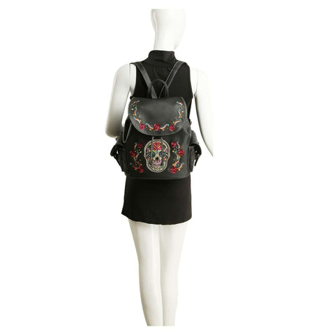 Sugar Skull Embroidered Fashion Backpack