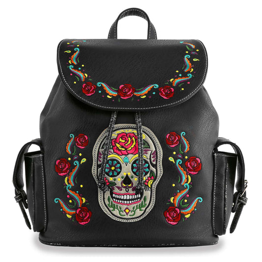 Sugar Skull Embroidered Fashion Backpack