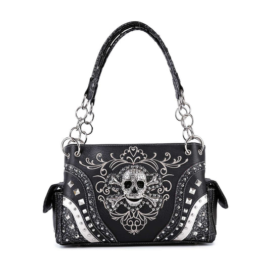 Edgy Skull Classic Design Shoulder Bag