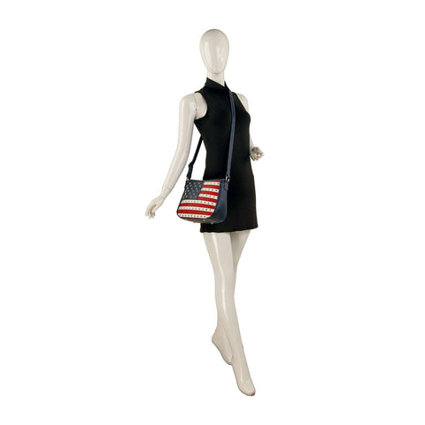 American Flag Studded Stone Shoulder Bag