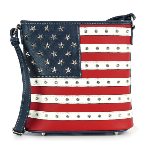 Classic American Flag Studded Crossbody