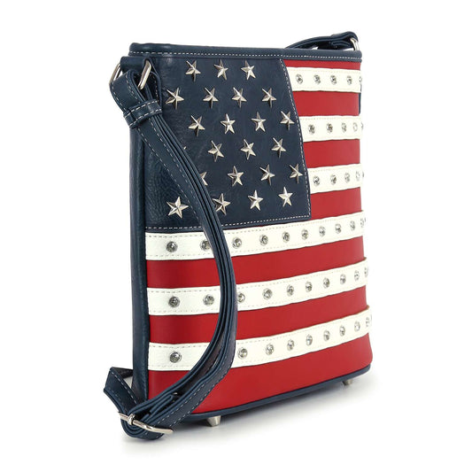 Classic American Flag Studded Crossbody