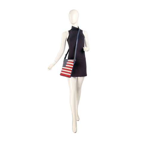 Classic American Flag Studded Crossbody
