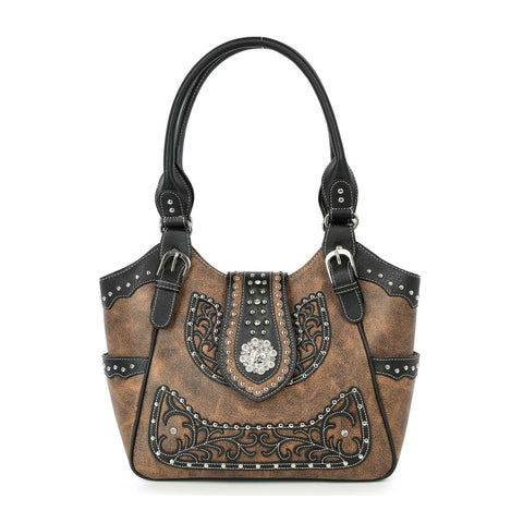 Western Design Embroidered Shoulder Bag