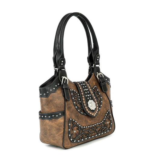 Western Design Embroidered Shoulder Bag