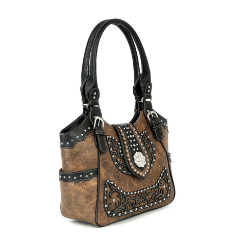 Western Design Embroidered Shoulder Bag