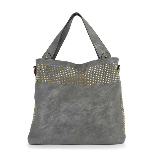 Tall Studded Classic Tote Handbag