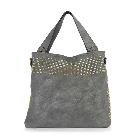 Tall Studded Classic Tote Handbag