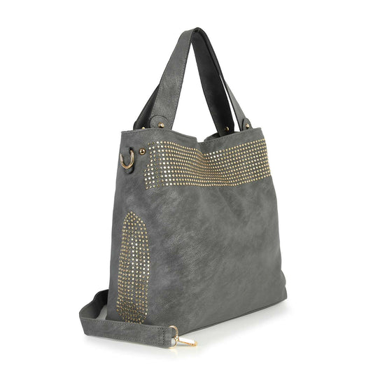 Tall Studded Classic Tote Handbag