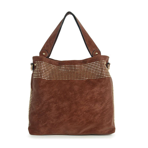 Tall Studded Classic Tote Handbag
