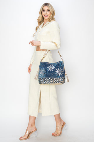 Daisy Rhinestone Hobo Handbag