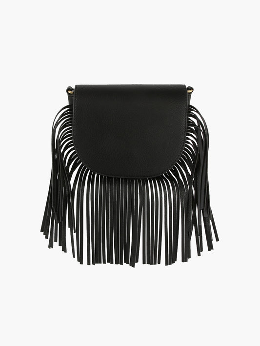 Fringe Accented Hobo Handbag