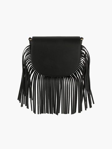 Fringe Accented Hobo Handbag