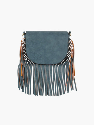 Fringe Accented Hobo Handbag