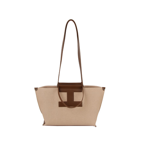 Modern Trim Accented Tote Bag