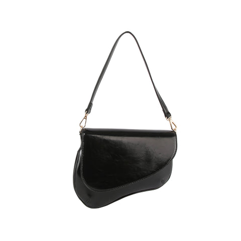 Asymmetrical Front Flap Shoulder Bag