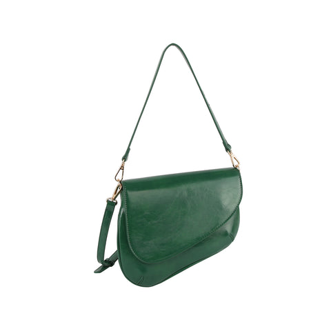 Asymmetrical Front Flap Shoulder Bag