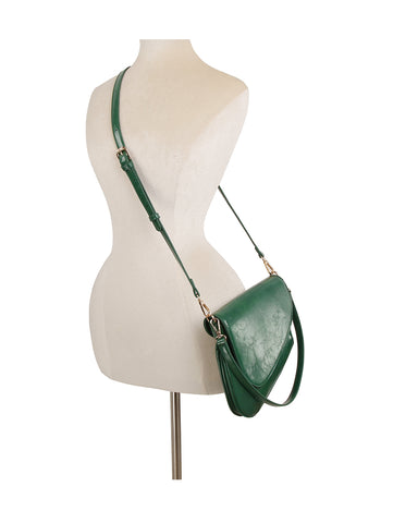 Asymmetrical Front Flap Shoulder Bag