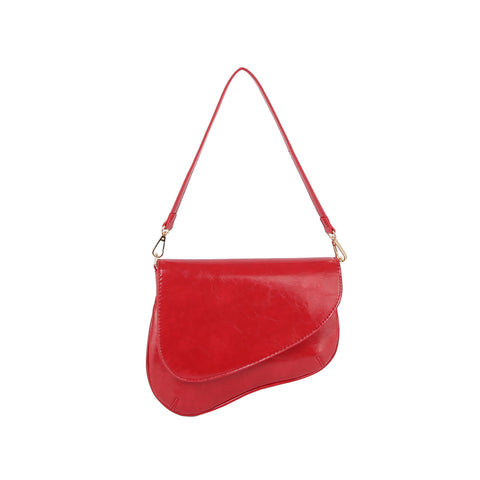 Asymmetrical Front Flap Shoulder Bag